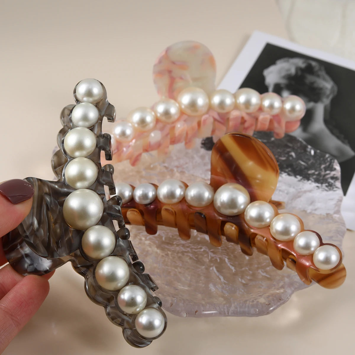 1 piece pearl hair claw clip|hair clip|barrette|hair accessories