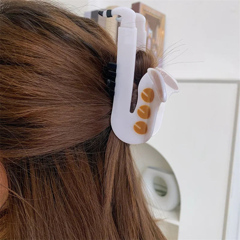 1 piece Music, Saxophone, keyboard piano hair claw clip|hair clip|barrette|hair accessories