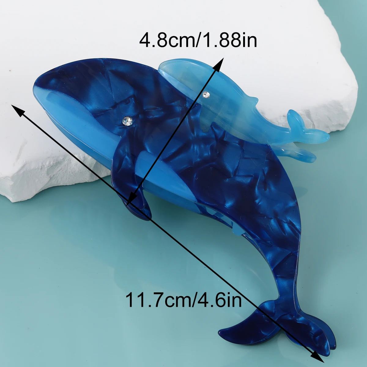 1 piece double whale hair claw clip|hair clip|barrette|hair accessories