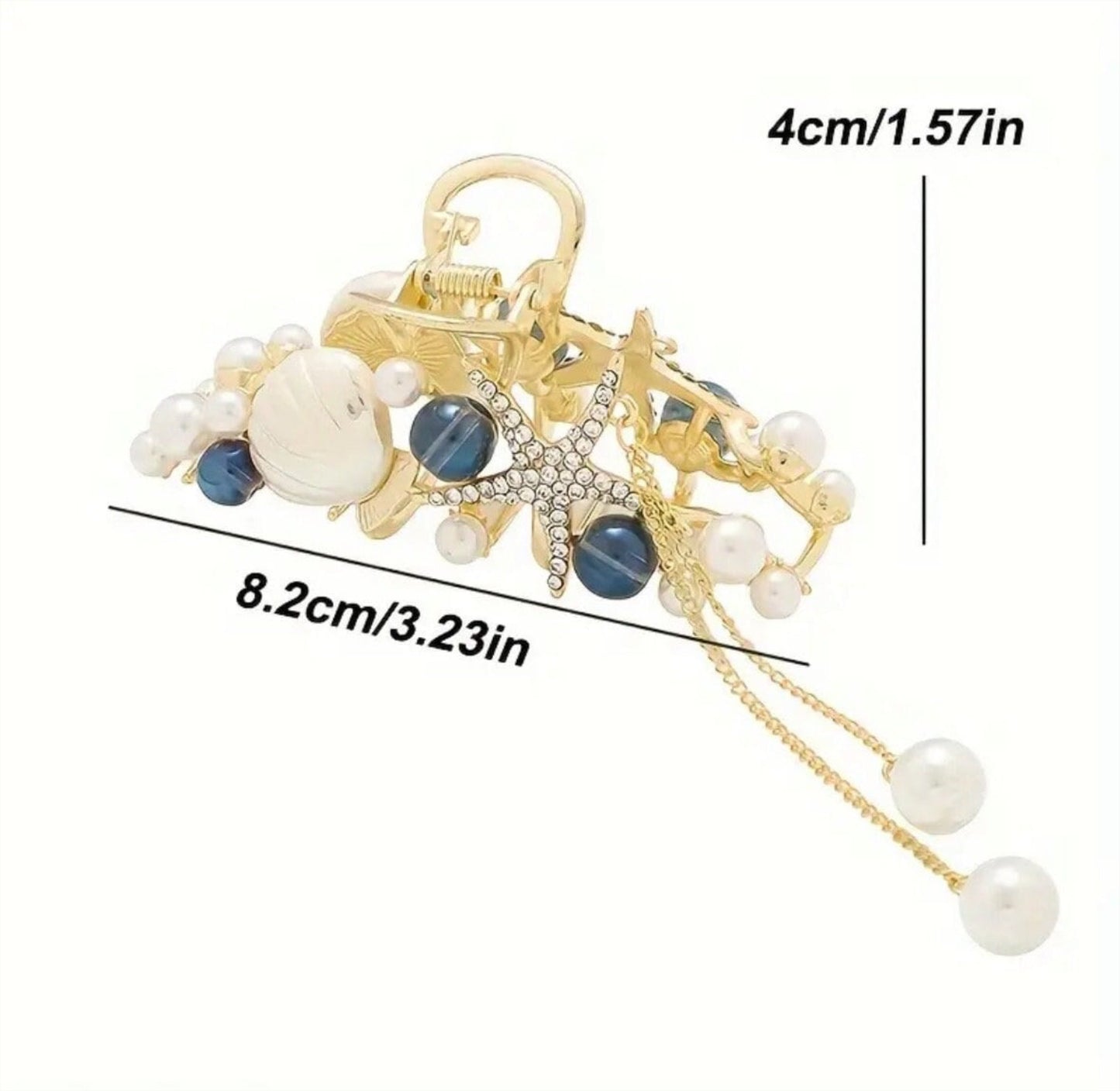 1 piece elegant starfish seashell hair claw clip|hair clip|barrette|hair accessories